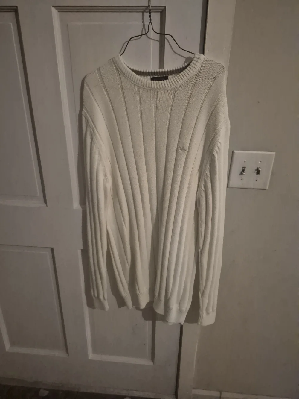 Dockers Men's Cream Ribbed Crewneck Sweater